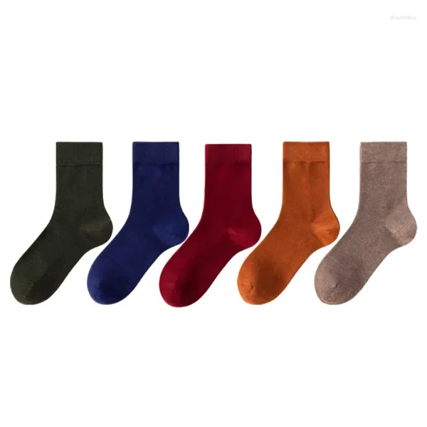 Calcetines para hombres Medias de color sólido Cally Fall and Winter Warm Warm Anti-Bacterial