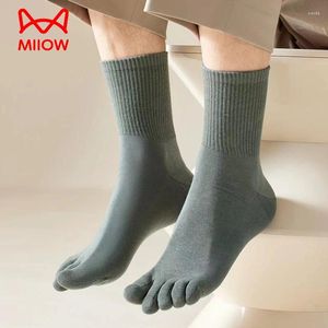 Chaussettes pour hommes Miiow 5 paires hommes cinq doigts longs ensemble déodorant antibactérien sport fendu orteil bas casual affaires coton chaussette