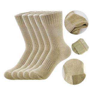 Chaussettes pour hommes Chaussettes militaires Hommes Hiver Armée Chaussettes de train Évacuation de l'humidité Mi-mollet Bottes de travail thermique Sports Randonnée Trekking Chaussettes 5 paires / paquet 230809