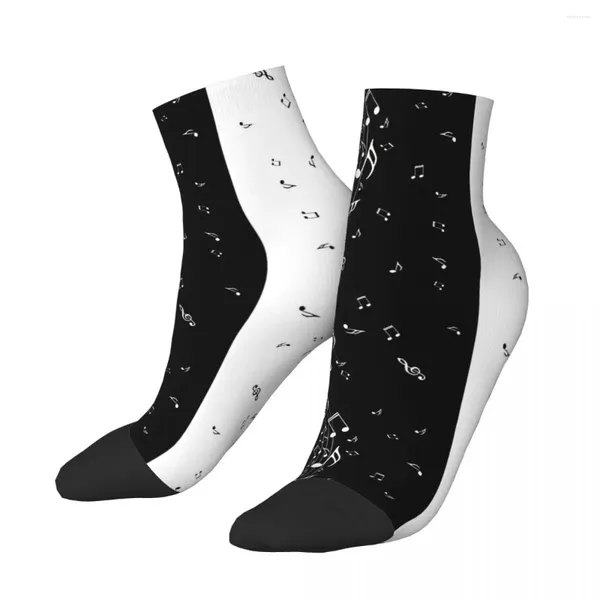 Calcetines para hombre Teclas de piano minimalistas Tobillo Notas musicales Unisex Novedad Sin costuras Impreso Feliz calcetín bajo Regalo