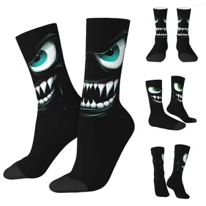 Chaussettes pour hommes Monster Face confortable unisexe cyclisme heureux impression 3D Style de rue chaussette folle