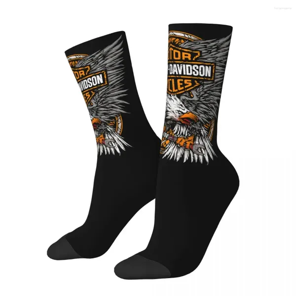 Chaussettes masculines moto Harleys Sport Merch For Hommes Femmes Cool Motor Rider Tube Middle Confortable Idée cadeau