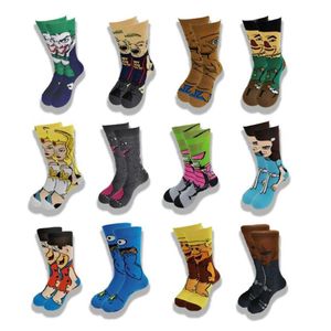 Chaussettes pour hommes personnages de film tricot personnalité Hip Hop drôle dessin animé nouveauté coton rue vent Tube Skateboard213U