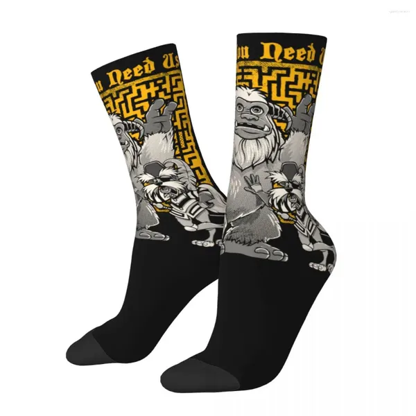 Calcetines de hombre Película Laberinto Divertido Ludo Didymus Súper Suave Casual Novedad Cosas Medio TubeSocks Pequeños Regalos