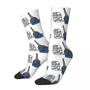 Chaussettes pour hommes Mr Narwhal Harajuku, bas Super doux, accessoires longs toute saison, cadeau d'anniversaire unisexe