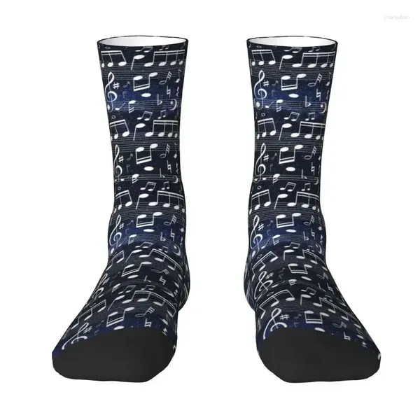 Calcetines para hombre Notas musicales con equipo espacial Unisex Divertido Impresión 3D Compositor Pianista Música Regalo Vestido