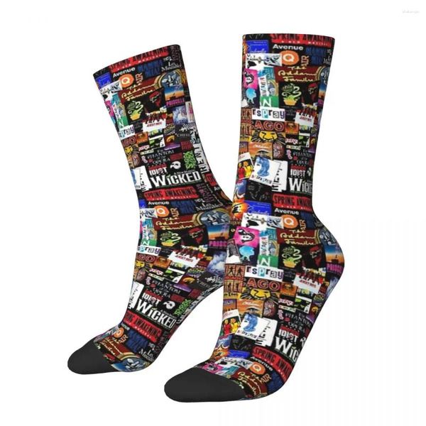 Calcetines para hombre Musicals Collage II Medias originales absorbentes del sudor Accesorios para toda la temporada Regalos de Navidad para hombre y mujer