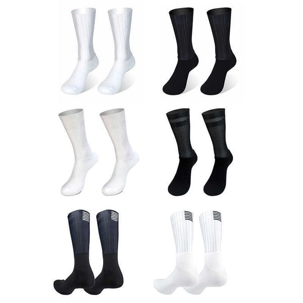 Chaussettes pour hommes New Summer Aero Bike Team Chaussettes de cyclisme Gel de silice Antidérapant Respirant Pro Racing Sports Chaussettes Hommes Femmes Calcetines Ciclismo Z0227