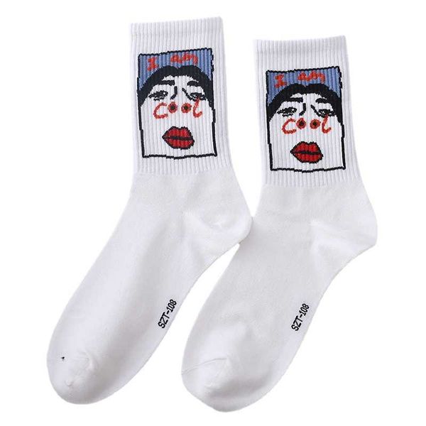 Calcetines de los hombres Nuevo Invierno Retro Mujeres Personalidad Arte Van Algodón Pintura divertida Happy Skeleton Hombres Hombre Socken T221011