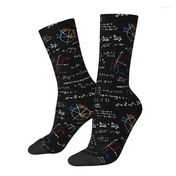 Calcetines de hombre novedad geek ecuaciones de física vestido cálido cómodo impresión 3D profesor de ciencias matemáticas regalo geométrico equipo