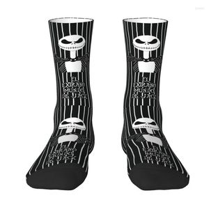 Calcetines de hombre Novedad Hombre Vestido de película de terror Unisex Cómodo Cálido Estampado 3D Calavera de Halloween Jack Tim Kennedy Equipo de Navidad