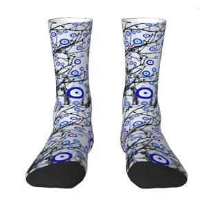 Calcetines para hombres Impresión de novedad Turca Turcho Evil Eye Tree for Women Hombres Estacionamiento Summer Otoño Invierno Mediterráneo Amuleto Crew