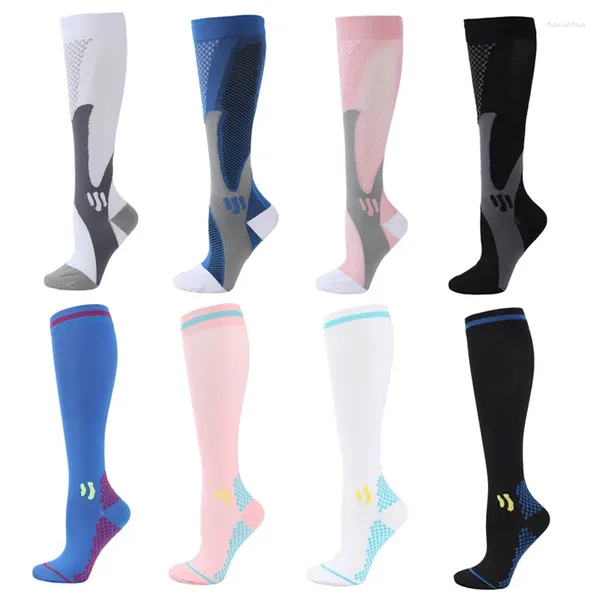 Chaussettes pour hommes extérieurs cyclistes bassages de fitness Fitness Running Compression Anti-Fatigue Doule Relief Femmes