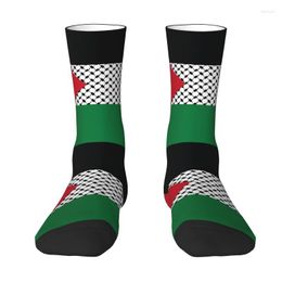 Heren Socks Palestina Flag Mens Crew unisex grappige Palestijnse Hatta Kufiya keffiyeh patroon lente zomer herfst winterjurk