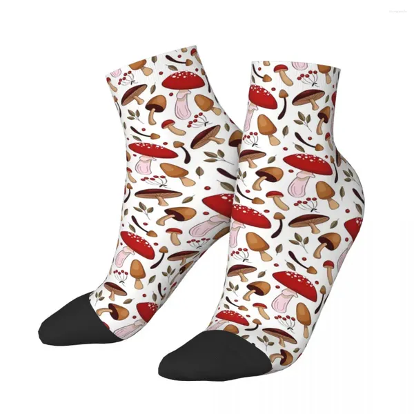 Chaussettes pour hommes motif champignons Texture champignons randonnée impression 3D garçon filles chaussette mi-mollet