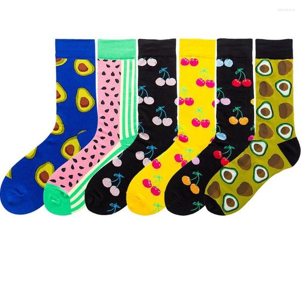 Chaussettes pour hommes Peonfly avocat nouveauté cerise maïs pomme plante motif de fruits femmes drôle coton hiver heureux femme