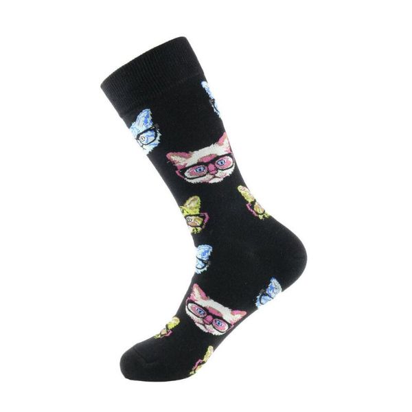 Chaussettes masculines peoy hommes drôle dessin animé octopus chien singe poulet moutons haruku mode hip hop street style joyeux skate de skate coton c9