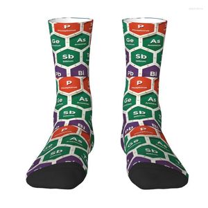 Chaussettes pour hommes Tableau périodique des éléments Robe Hommes Femmes Chaud Drôle Nouveauté Science Chimie Codes Crew