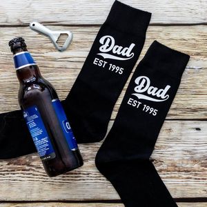 Herensokken gepersonaliseerde papa vaderdag cadeau kerst voor heren verjaardag zwarte sockmen's