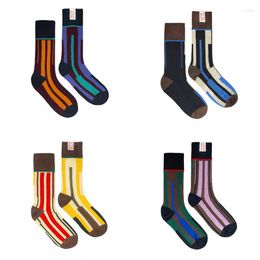 Chaussettes pour hommes personnalité couleur couture AB danse sport tissu marque Couple coton créatif hommes et femmes