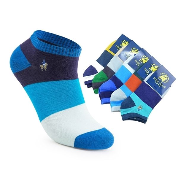 Chaussettes pour hommes Pier Polo Printemps Été Hommes d'affaires Chaussettes Coton Respirant Broderie Multicolore Marque Homme Cadeau Chaussettes En Gros 5 PairesLot 220923