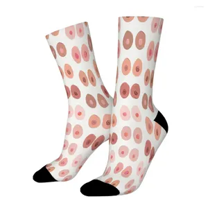 Chaussettes masculines rose seins hétérose mâles femmes bassins de printemps de printemps polyester harajuku