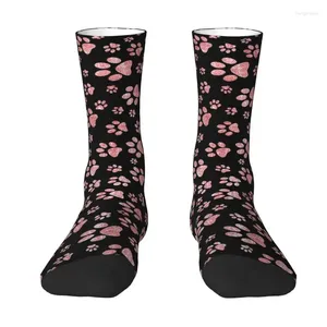 Chaussettes pour hommes, robe en forme de chien rose, pour femmes, chaude et amusante, nouveauté