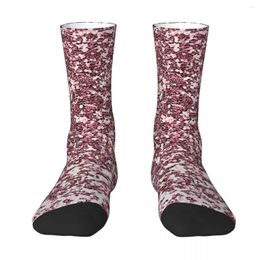 Chaussettes masculines paillettes roses texture étincelante harajuku bassins de haute qualité toutes les longs accessoires pour les cadeaux unisexes