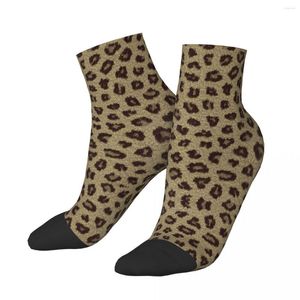 Chaussettes pour hommes Polyester Low Tube Texture de peau de léopard Respirant Chaussette courte décontractée