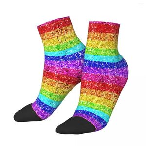 Chaussettes pour hommes Rainbow Glitter Cheville Mâle Hommes Femmes Printemps Bas Harajuku