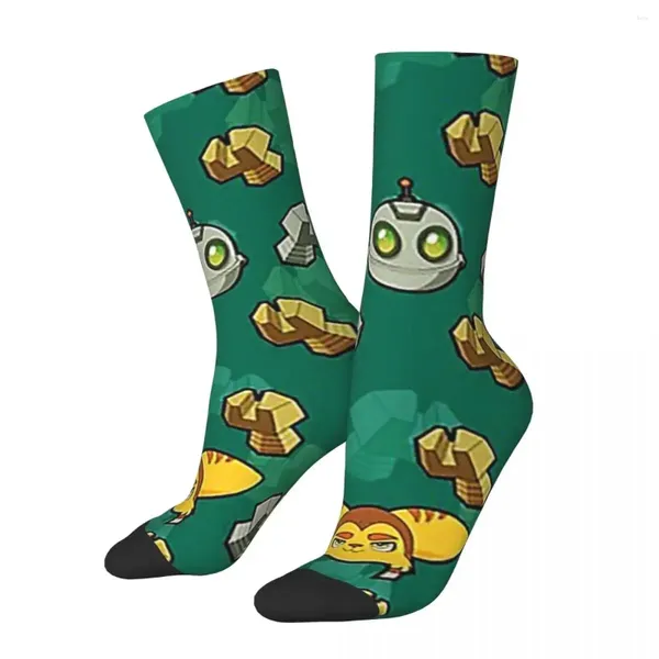 Calcetines de hombre con patrón de trinquete y Clank, medias súper suaves Harajuku, accesorios para toda la temporada, regalos para hombre y mujer