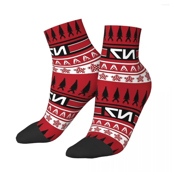 Chaussettes pour hommes ROUGE N7 Noël Cheville Effet de Masse Unisexe Style de Rue Motif Imprimé Drôle Chaussette Basse Cadeau