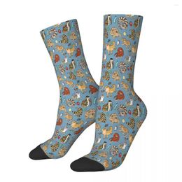 Chaussettes pour hommes, motif d'animaux de Reptile, bleu, pour hommes et femmes, bas d'été en Polyester