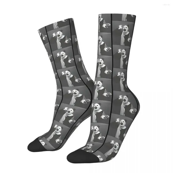 Chaussettes masculines rétro Art The Clown Terrifier Horror Films Unisexe Street Style Modèle Imprimé Gift de chaussette d'équipage drôle