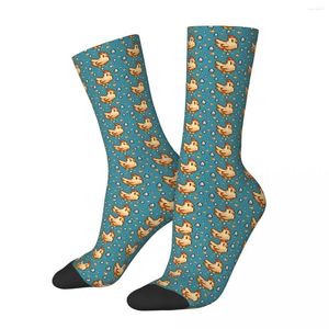 Chaussettes pour hommes poulets rétro Crazy Compression unisexe poulet famille seau Harajuku sans couture imprimé drôle nouveauté équipage chaussette