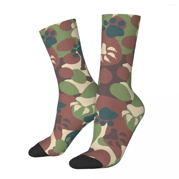 Chaussettes pour hommes, motif de Camouflage de chien rétro, amoureux, unisexe, Harajuku, imprimé sans couture, drôle d'équipage, cadeau