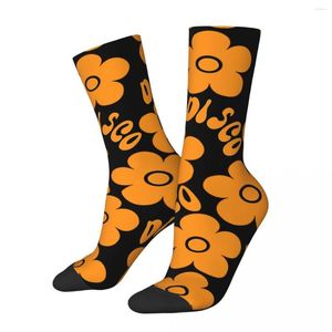 Chaussettes pour hommes rétro Groovy Disco années 70 Halloween fleurs fou unisexe fête Harajuku sans couture imprimé équipage chaussette