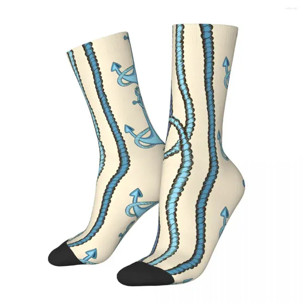 Chaussettes pour hommes rétro motif sans couture Art nautique unisexe Harajuku imprimé drôle équipage chaussette cadeau