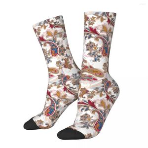 Chaussettes pour hommes, Design Textile rétro, motifs et tissus sans couture, Compression folle, unisexe, Style Paisley, chaussettes d'équipage Harajuku pour garçons