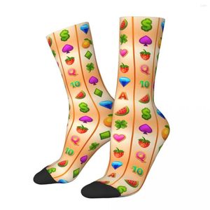 Chaussettes pour hommes Retro Women Men Luck Casino Game Gamble Fruit Stuff Crew Super Soft Gifts