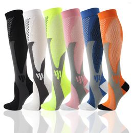 Chaussettes de course à Compression pour hommes et femmes, bas Anti-varices, Anti-Fatigue, unisexe, Sport, vol, voyage