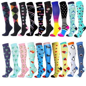 Chaussettes pour hommes course à pied hommes femmes Compression Halloween Cactus motif Animal unisexe randonnée en plein air pression genou haut bas pour hommes