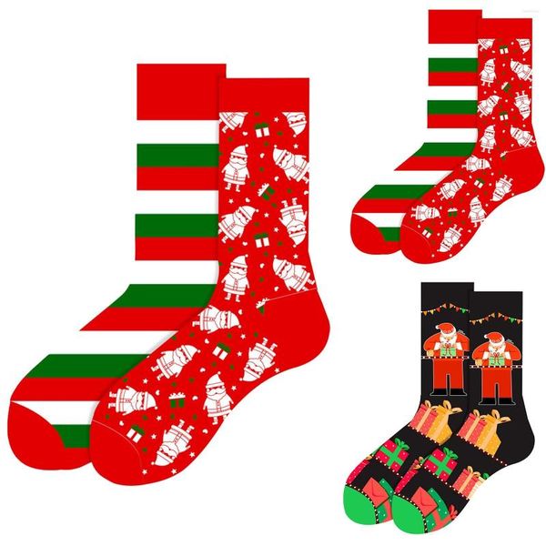 Chaussettes pour hommes Santa Women's Christmas Tree Mid Tube Glow In The Dark Bas pour femmes