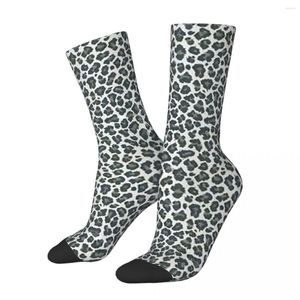 Chaussettes homme Sassy noir guépard peau d'animal cordon pochette impression 3D sac à dos garçon filles mi-mollet