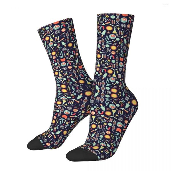 Chaussettes pour hommes études scientifiques Harajuku bas absorbant la sueur toutes les saisons accessoires longs pour cadeaux de noël unisexes