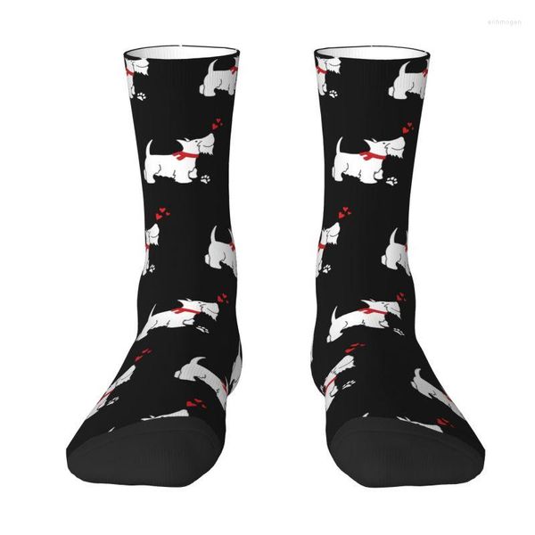 Chaussettes pour hommes Scottish Terrier Love Hommes Femmes Crew Unisexe Nouveauté Scottie Dog Printemps Été Automne Robe d'hiver