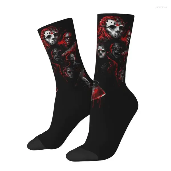 Calcetines masculinos gritos de terror películas de terror para hombres tripulación unisex kawaii halloween primavera verano verano otoño de invierno