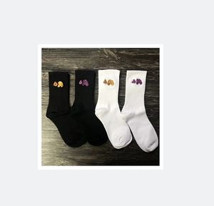 Chaussettes pour hommes, ours coupé, cylindre de broderie, chaussettes en pur coton pour hommes et femmes, chaussettes de sport décontractées