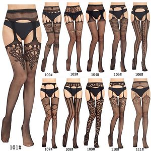 Chaussettes pour hommes Sexy Body Stocking Dentelle Doux Ouvert Entrejambe Haut Cuisse Bas Jarretelles Porte-Jarretelles Sur Genou Collants Fit Moins De 75kgMen's