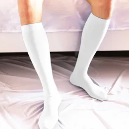 Chaussettes Sexy Ultra fines pour hommes, couleur bonbon, Tube central, élastique, doux, extensible, hauteur du genou, Invisible, sans couture, bas longs